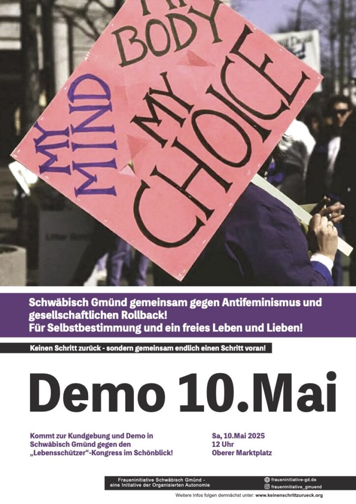 Keinen Schritt zurück: Schwäbisch Gmünd gemeinsam gegen Antifeminismus und gesellschaftlichen Rollback